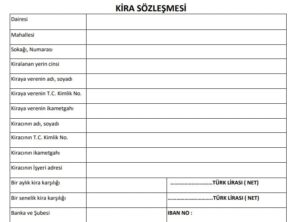 Kira Sözleşmesi Örneği ve Boş Kira Kontratı Örneği