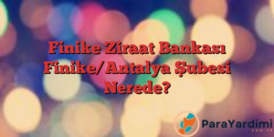 Finike Ziraat Bankası Finike/Antalya Şubesi Nerede?