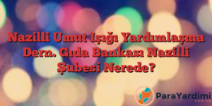 Nazilli Umut Işığı Yardımlaşma Dern. Gıda Bankası Nazilli Şubesi Nerede?