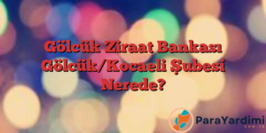 Gölcük Ziraat Bankası Gölcük/Kocaeli Şubesi Nerede?