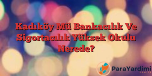 Kadıköy Mü Bankacılık Ve Sigortacılık Yüksek Okulu Nerede?