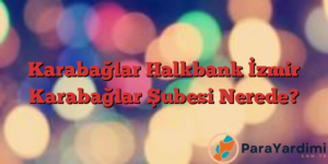 Karabağlar Halkbank İzmir Karabağlar Şubesi Nerede?