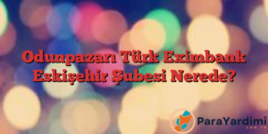 Odunpazarı Türk Eximbank Eskişehir Şubesi Nerede?
