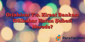 Ortahisar T.c. Ziraat Bankası Gülbahar Hatun Şubesi Nerede?
