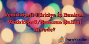 Vezirköprü Türkiye İş Bankası Vezirköprü/Samsun Şubesi Nerede?