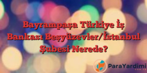 Bayrampaşa Türkiye İş Bankası Beşyüzevler/İstanbul Şubesi Nerede?