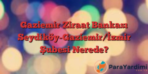 Gaziemir Ziraat Bankası Seydiköy-Gaziemir/İzmir Şubesi Nerede?